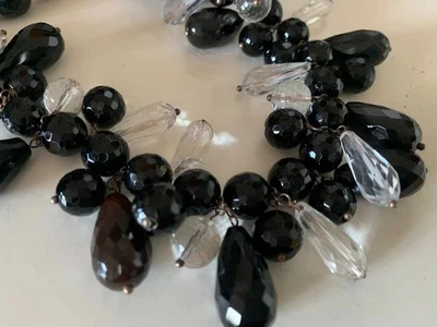 🔴 DEA GIOIELLI collana ARGENTO placcata oro pietre dure onice naturale collier - Immagine 1 di 4