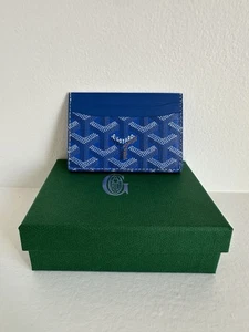 Goyard Saint Sulpice Blue Card Holder 100% Authentic Brand New W Receipt - Picture 1 of 6