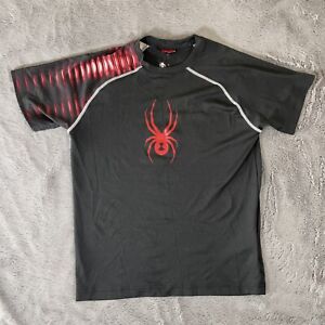 Spyder T-Shirt Youth Medium 10-12 Active Black Red