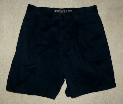 Pantalones Cortos Hombre Structure 34" Cintura Azul 100% Algodón Nuevos Sin Etiquetas Excelente C Foto 1 de 4