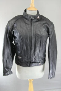 AKITO CONCEPTWEAR BLACK LEATHER BIKER JACKET + CE ARMOUR/THERMAL LINING: SIZE 12 - Picture 1 of 9