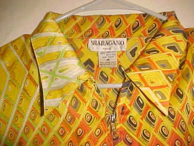 BLUSA DE SEDA VINTAGE DAMAS SHARAGANO PARÍS MULTICOLOR TALLA MEDIANA HERMOSA Foto 1 de 4