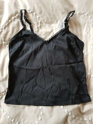 NEW Sexy Topshop Black Vest Cami Underwear - Stretch Satin Feel - Camisole BNWT • 12.12€