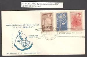 Ethiopia 1963 Telecommunications set of 3 on FDC - Picture 1 of 1