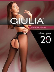 Giulia Intimo Plus 20 Denier Crotchless Open Crotch Tights Pantyhose XL - Picture 1 of 26