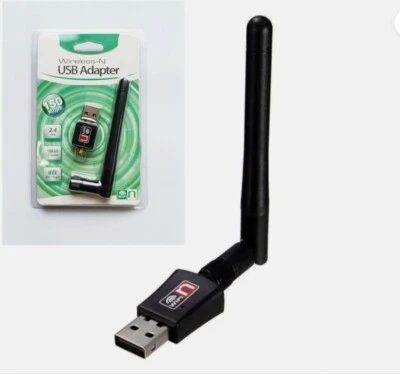 USB WiFi Adapter 150Mbps Wireless Network Card with 2dBi Antenna for PC Laptop - Image 1 of 4