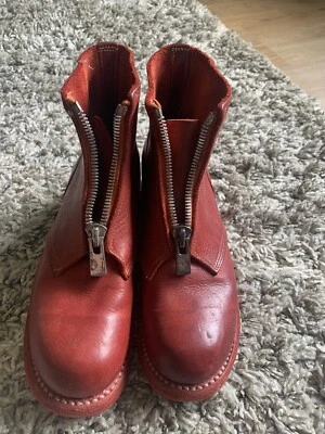 Guidi Mujer Botas Rojo Frontal Cremallera EU 36 Excelente Estado Foto 1 de 4
