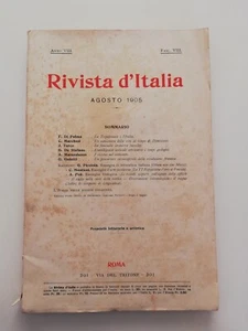 RIVISTA D'ITALIA Letteraria e Artistica Anno VIII Fascicolo VIII Agosto 1905 - Picture 1 of 4