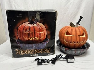 Spencer Gifts Bloody Pumpkin Fountain RARE w/ Box & New Pump. Spirit Halloween - Picture 1 of 17