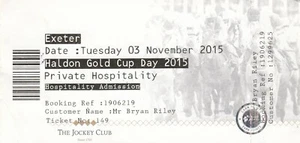 Ticket - Exeter Races 03.11.15 Haldon Gold Cup Day - Picture 1 of 1