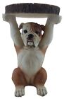 52CM BRITISH BULLDOG BROWN SIDE OCCASIONAL TABLE PLANT STAND POLYSTONE RESIN