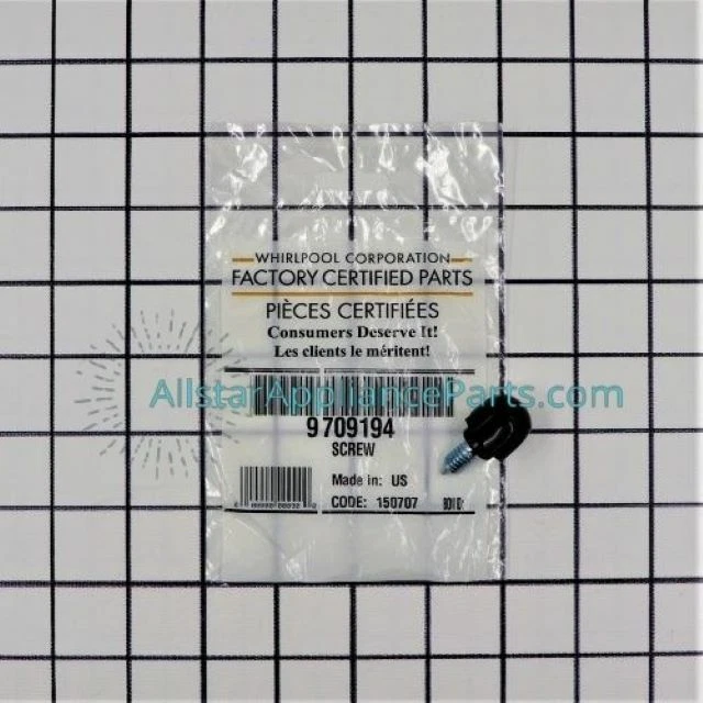 Whirlpool WP9709194 Black Thumb Screw for KitchenAid Stand Mixer