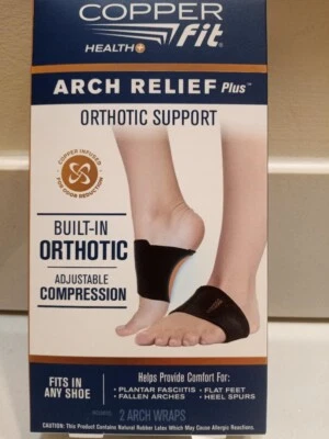 Copper Fit-Arch Relief Plus-With Orthotic Support( Black) Special bonus buy! - Image 1 of 3