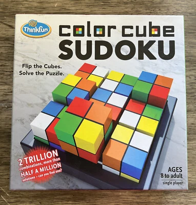 ThinkFun Color Cube Sudoku Ages 8 to Adult Flip Cubes Solve the Puzzle EUC - Image 1 of 3