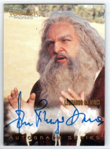 STAR TREK VOYAGER PROFILES A19 JOHN RHYS-DAVIES LEONARDO DA VINCI AUTOGRAPH