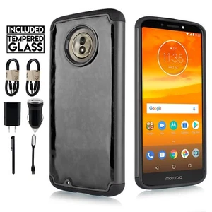 VALUE PACK + For Motorola MOTO G6/ XT1925 Hybrid Dual Layers Glassy Design Case - Picture 1 of 24