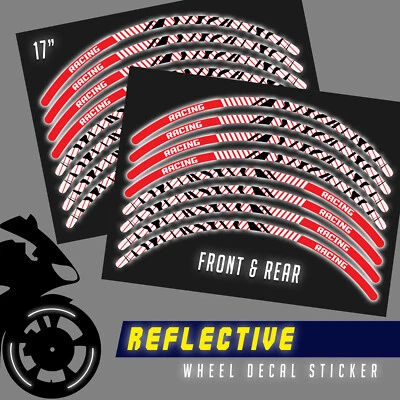 PEGATINA DE LLANTA REFLECTANTE SH07 roja de 17 pulgadas para Yamaha YZF-R1S 16 17 18 Foto 1 de 4