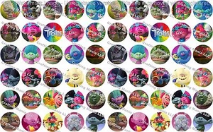 60 Precut 1" Trolls Bottle cap Images Set 1 - Picture 1 of 1