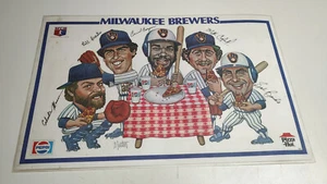 Milwaukee Brewers Pepsi/Pizza Hut Placemats Cecil Cooper Sal Bando Charlie Moore - Picture 1 of 2
