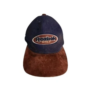 Vintage 90s Reebok Golf Hat, Suede Strapback Cap, Brown & Navy Blue - Bild 1 von 5