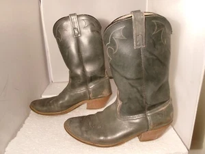 Botas vaqueras occidentales de cuero vintage Dingo 5965 grises para hombre 11,5 EW desgastadas - Imagen 1 de 15