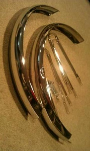 NEW CHROME FENDER SET FOR 26" BEACH CRUISER BICYCLES SCHWINNS,3 & 1/4" WIDE - Picture 1 of 6