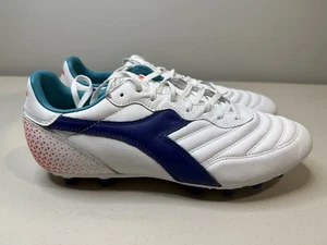 Botines de fútbol para hombre talla 10 Diadora Brasil GR LT+ MDPU C2433 blanco azul - Imagen 1 de 7