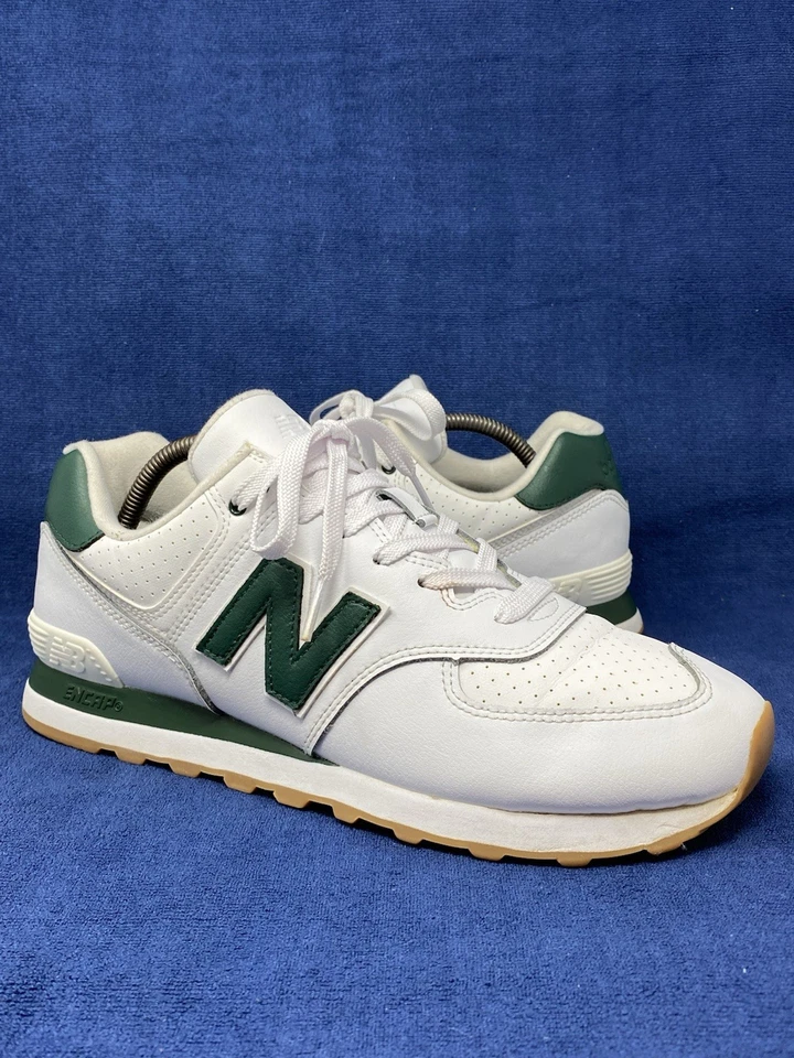 Men’s New Balance 574 White/green Leather Mens Casual Shoes Size 10.5 US U574fns - Image 1 of 4