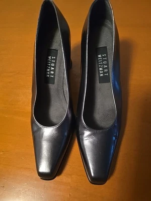 Винтажные угольные серые кожаные туфли-лодочки Stuart Weitzman / американский размер 7 М  - Изображение 1 из 4