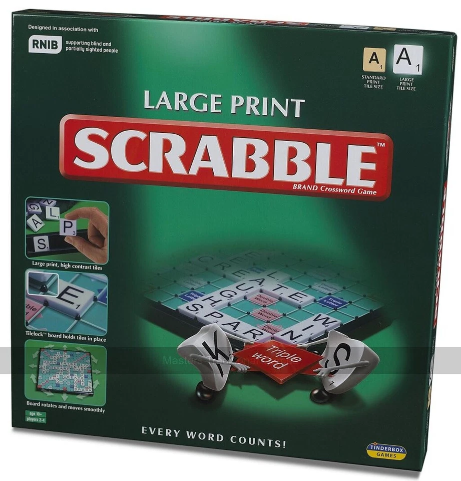 Ideal Large Print Scrabble Extra board with clear large-print
