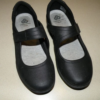 Womens Clark Cloudsteppers  Black  Mary Jane shoes size 8M adjustable strap - Image 1 of 3
