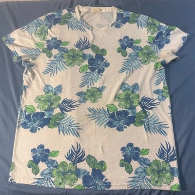 Camiseta Hollister Mujer XL Vintage Tropical Floral Multicolor Manga Corta Foto 1 de 4