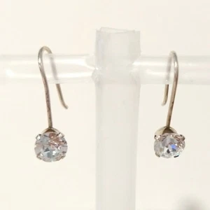 Lote de pendientes colgantes de plata de ley 925 gancho corte redondo estrás firmados S - Imagen 1 de 6