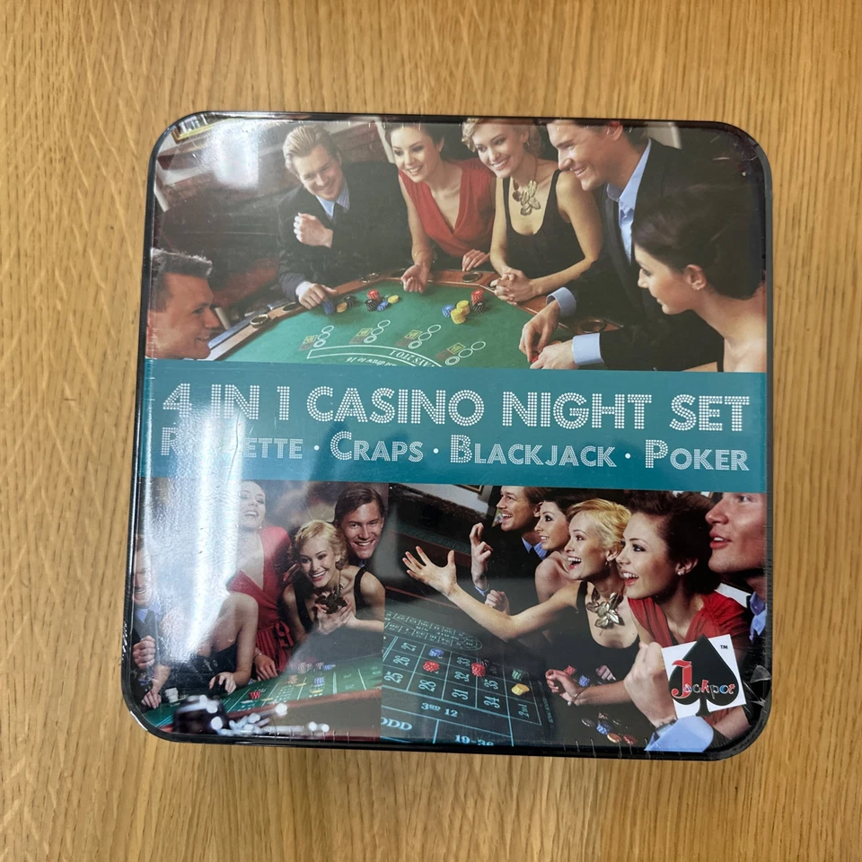 4 in 1 Casino Night Set - Poker Black Jack Roulette