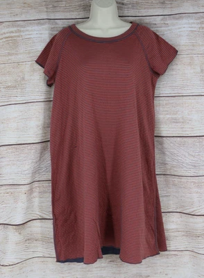 Womens Size L/XL Pullover Striped Nightgown Gray Orange - Image 1 of 4