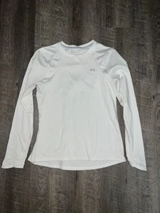 Camisa de compresión deportiva blanca de manga larga Under Armour para mujer talla M - Imagen 1 de 3