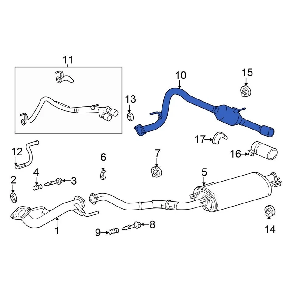 For Toyota Tacoma 2024 Toyota 17430AK010 Exhaust Tail Pipe - Изображение 1 из 2