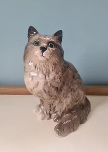 Large Vintage Ceramic Gift - Beswick England Grey Persian Cat - Model 1867 - Picture 1 of 20
