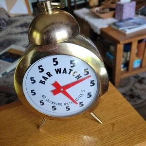 NO DRINKING UNTIL 5 BAR collectors FAUX ALARM CLOCK NOVELTY LIQUOR Decanter rare - Picture 1 of 7