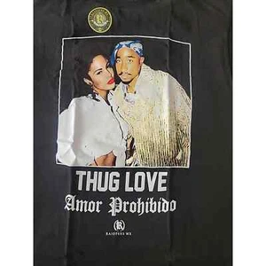 Selena and Tupac T-Shirt Men Black L Amor Prohibido (THUG LOVE) - Picture 1 of 5