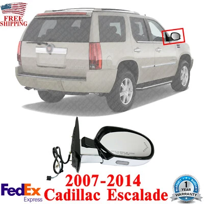 Espejo retrovisor lateral derecho pasajero eléctrico plegable térmico cebado para 07-14 Cadillac Escalade Foto 1 de 4