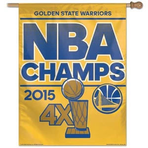 Golden State Warriors 27"x37"2015 NBA Champions Vertical Flag Ships from the Bay - Picture 1 of 1