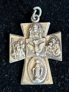 VTG Chapel STERLING SILVER Cross I AM CATHOLIC Please Call a Priest PENDANT 6.1g - Picture 1 of 8