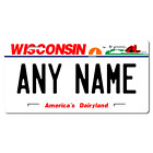 Personalized Wisconsin License Plate 5 Sizes Mini to Full Size Free Shipping