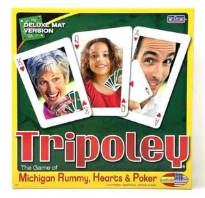 NEW TRIPOLEY 'Deluxe Mat Version' Game Michigan Rummy, Hearts, & Poker Sealed - Picture 1 of 2