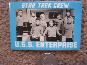 U.S.S. ENTERPRISE pin CREW on BRIDGE star trek button badge  - Picture 1 of 2
