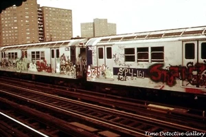 New York City Subway Train Covered in Graffiti - 1973 - Vintage Photo Print - Picture 1 of 1