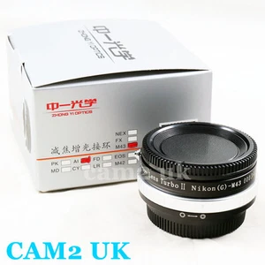 Lente reductora focal Zhongyi Turbo II amplificador adaptador Nikon F a Micro 4/3 OM-D G7 - Imagen 1 de 3
