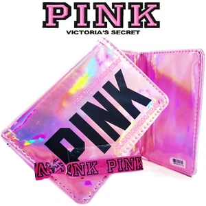 Victoria's Secret PINK PASSPORT ID Holder Iridescent Laser *1 Silver Black Pink - Picture 1 of 16