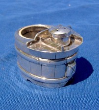 ARGENTO massiccio STERLING 950 PORTA SALE PEPE ANTICO
